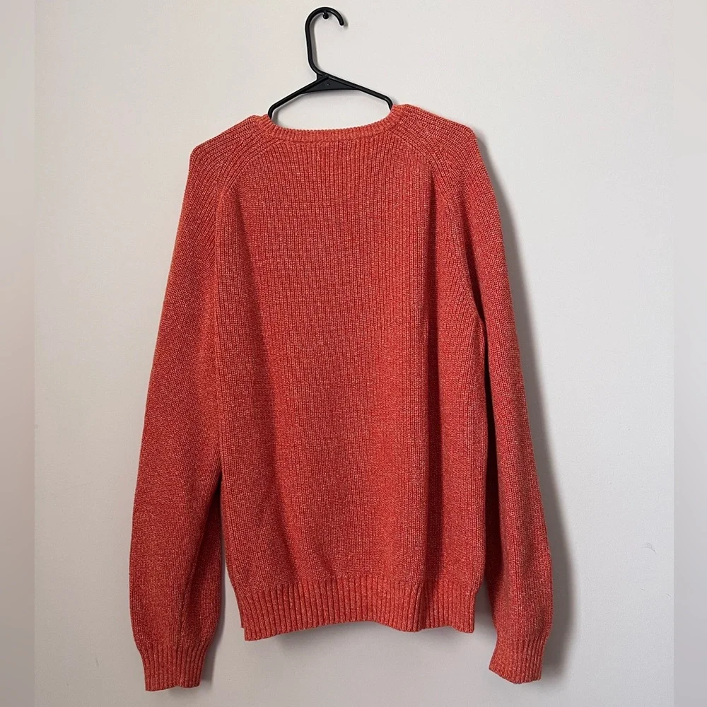 izod xxl heavy knit orange heather crewneck sweater - Picture 2 of 7